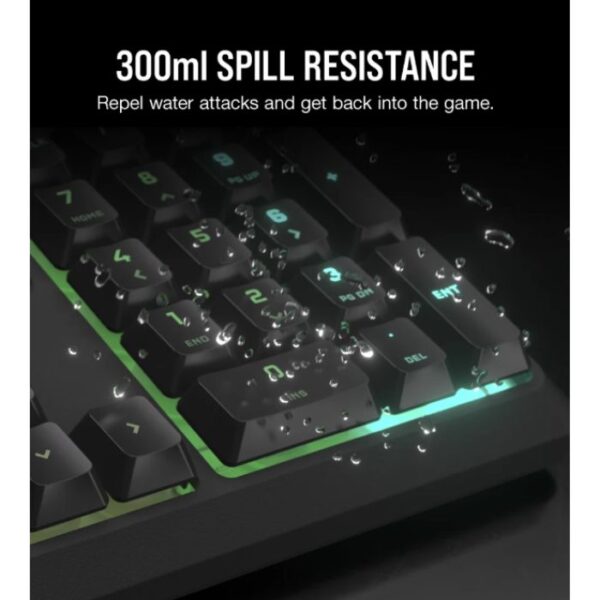 CORSAIR K55 CORE RGB — Teclado membrana, con cable, RGB, negro, español - Imagen 6