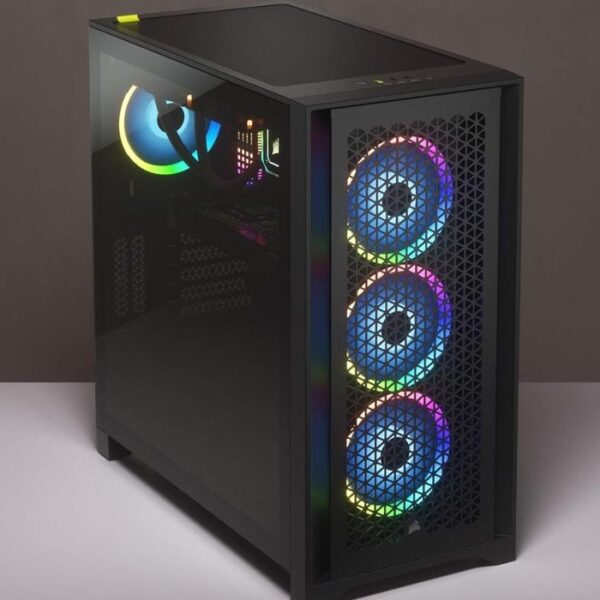 CORSAIR 4000D Airflow Black Mid Tower case — 2 Fans 120mm, color negro - Imagen 2
