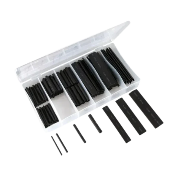 Kit de Tubos Termoencogibles, color negro, aislantes electricos, 127 piezas