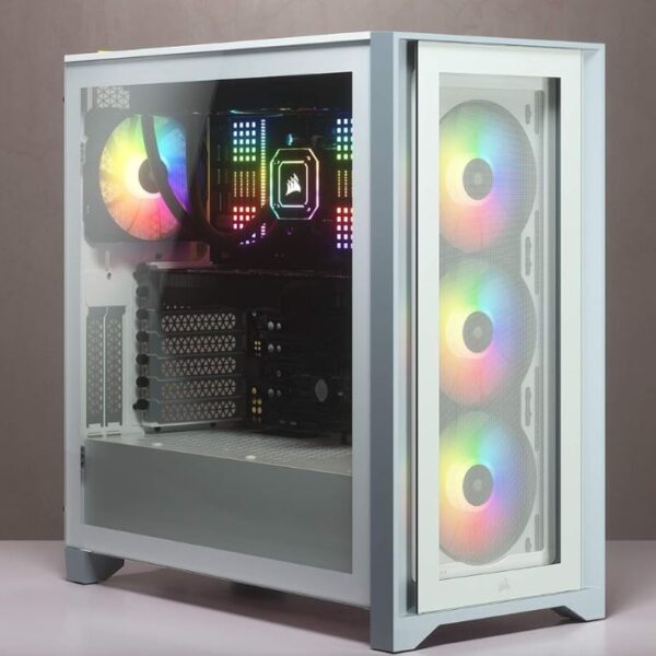 CORSAIR iCUE 4000X RGB White — Caja ATX, 3 Fans 120mm, blanco - Imagen 2