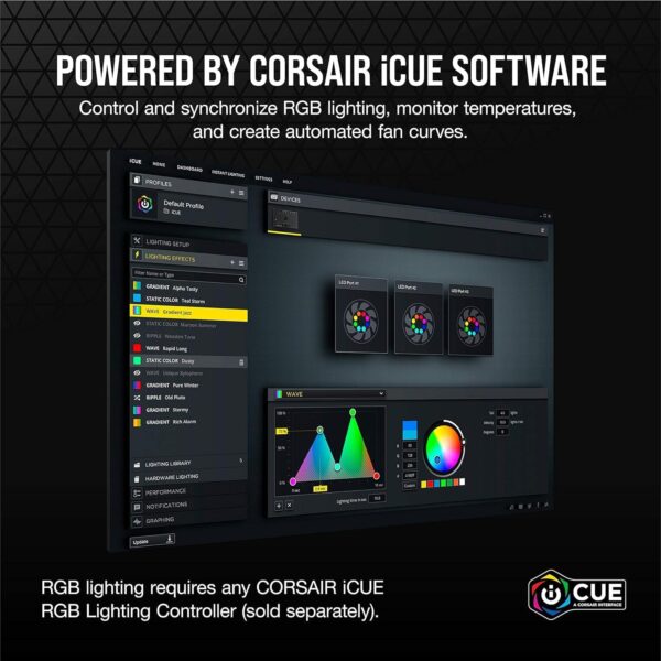 CORSAIR iCUE SP120 RGB ELITE Performance — Ventilador PWM de 120 mm, requiere controlador - Imagen 3