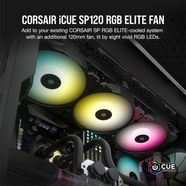 CORSAIR iCUE SP120 RGB ELITE Performance — Ventilador PWM de 120 mm, requiere controlador - Imagen 2