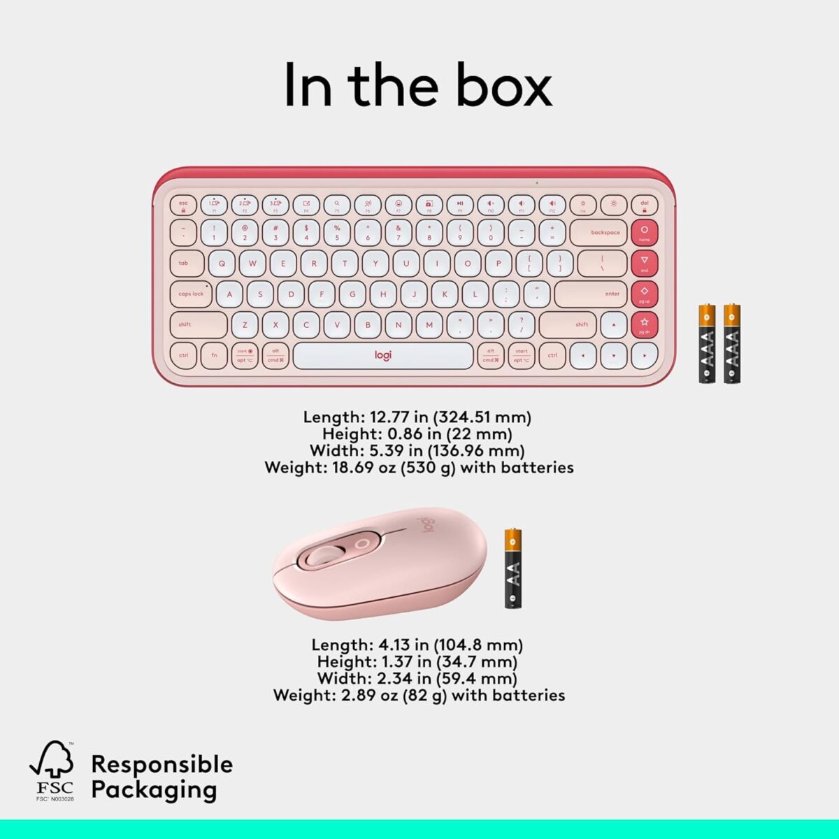 Logitech Pop Icon Combo Rose — Teclado y mouse inalámbrico, Bluetooth, español, Rosado y Blanco - Imagen 7