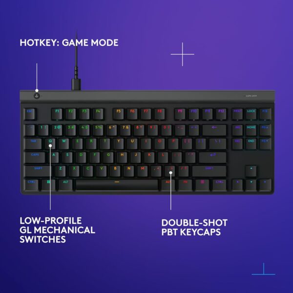 Logitech G515 TKL White — Teclado mecánico, con cable, RGB, switch táctil, inglés - Imagen 5
