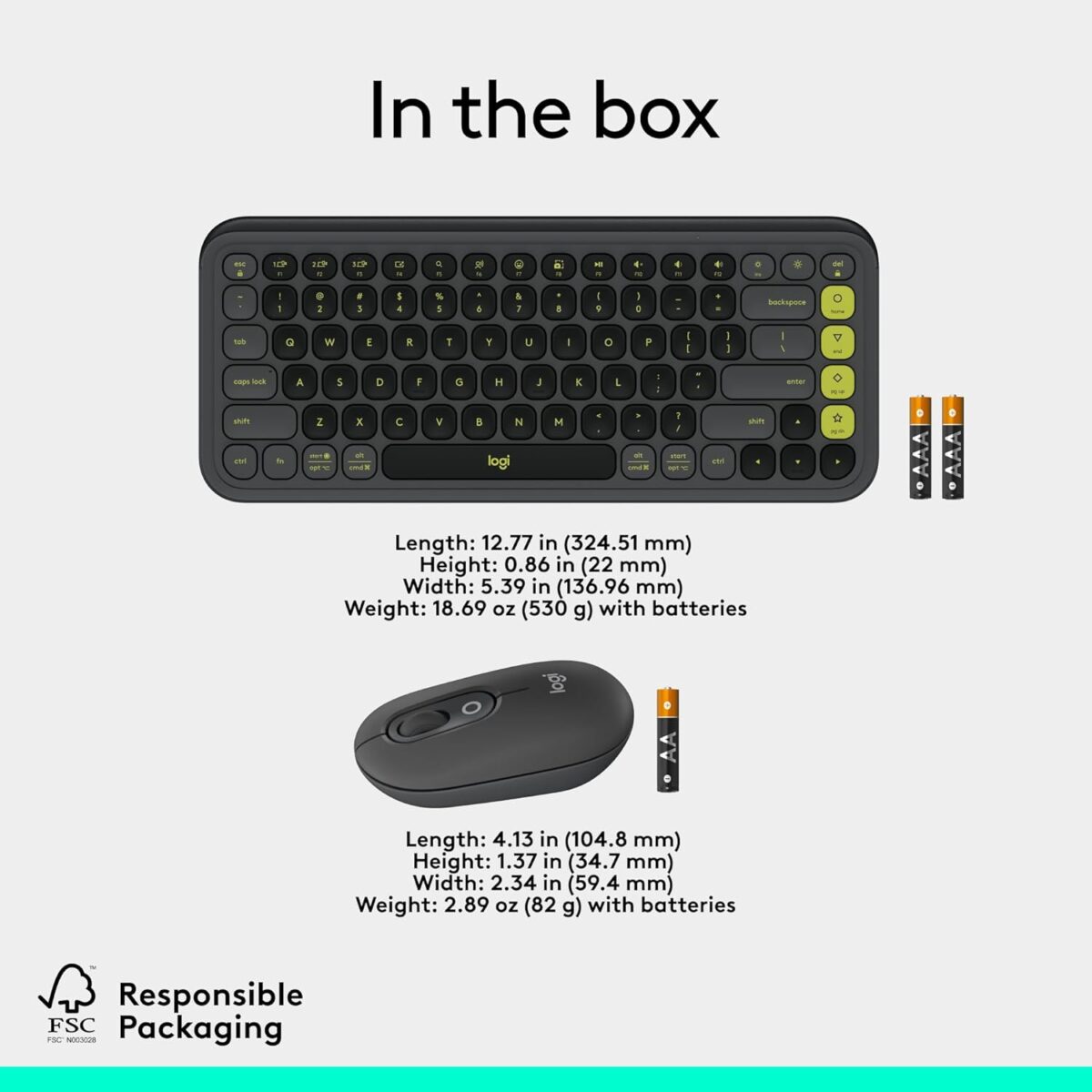 Logitech Pop Icon Combo Graphite Lime — Teclado y mouse inalámbrico, Bluetooth, español, Grafito y Verde - Imagen 7
