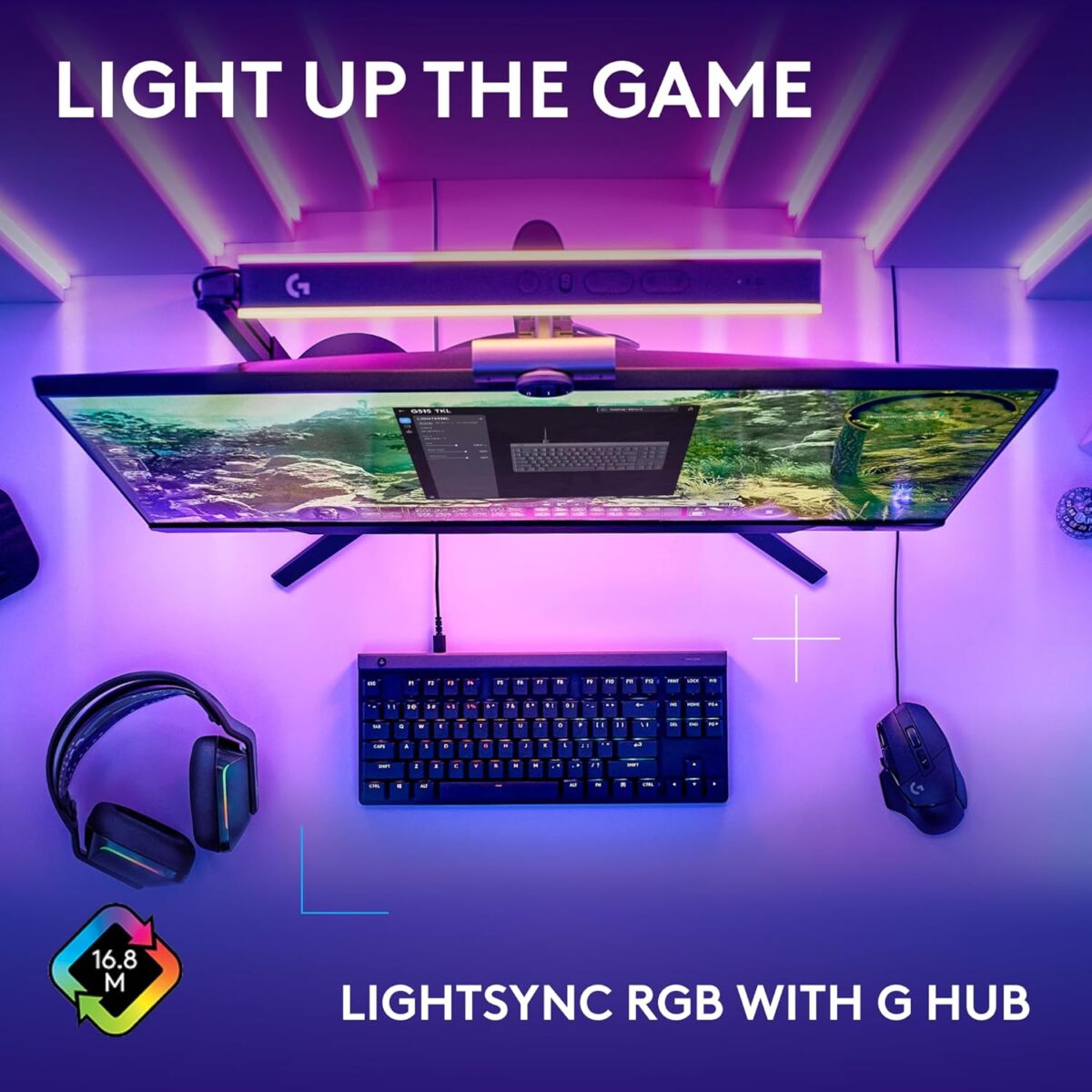 81A34448dSL._AC_SL1500_ Logitech G515 TKL White — Teclado mecánico, con cable, RGB, switch táctil, inglés - Imagen 3