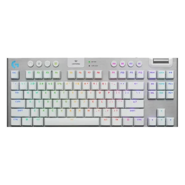 Logitech G915 X TKL White — Teclado mecánico, LIGHTSPEED, Bluetooth, táctil, inglés, blanco