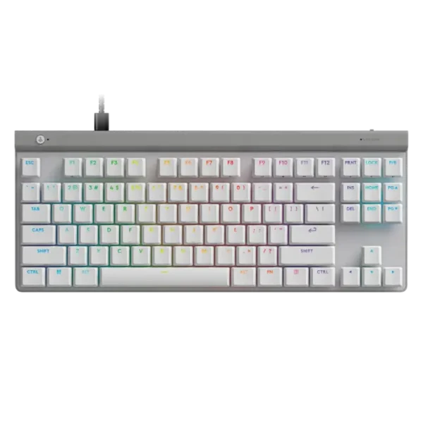 Logitech G515 TKL White — Teclado mecánico, con cable, RGB, switch táctil, inglés