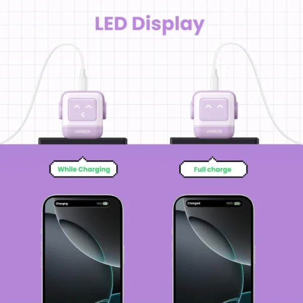 UGREEN Uno 30W Purple  — Cargador de carga rápida GaN, 1 puerto USB-C, lila - Imagen 5