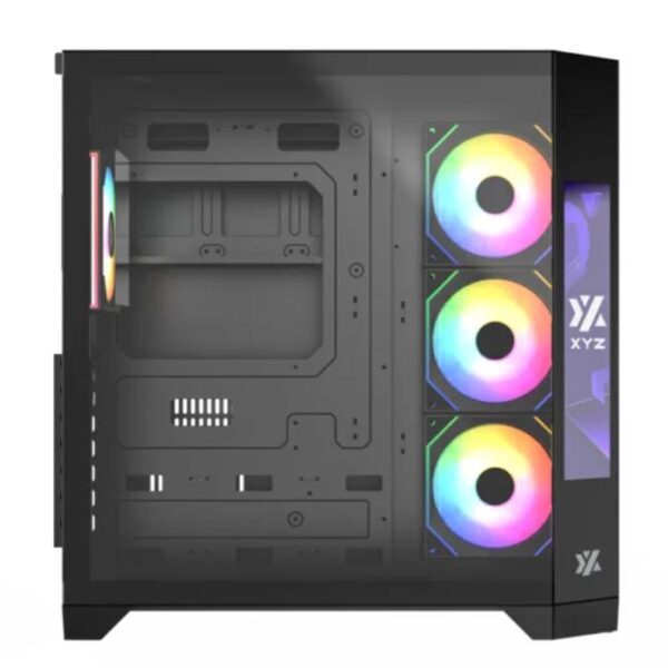 XYZ Neutron Black Dual Chamber Case — Caja ATX, 4 Fans 120mm RGB, pantalla LCD 8.8", negro - Imagen 3