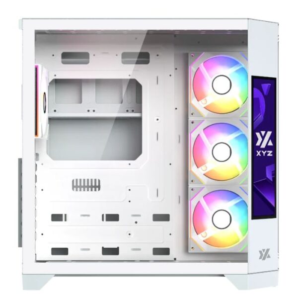 XYZ Neutron White Dual Chamber Case — Caja ATX, 4 Fans 120mm RGB, pantalla LCD 8.8", blanco - Imagen 3
