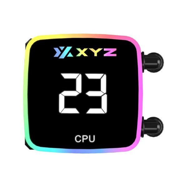 XYZ Aquapulse 360 Black — Enfriador líquido AiO, pantalla de temperatura digital, compatible con LGA 115x, 1700, 1200 / AM5, AM4 - Imagen 4