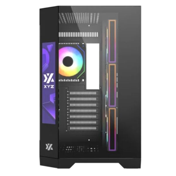 XYZ Neutron Black Dual Chamber Case — Caja ATX, 4 Fans 120mm RGB, pantalla LCD 8.8", negro - Imagen 4
