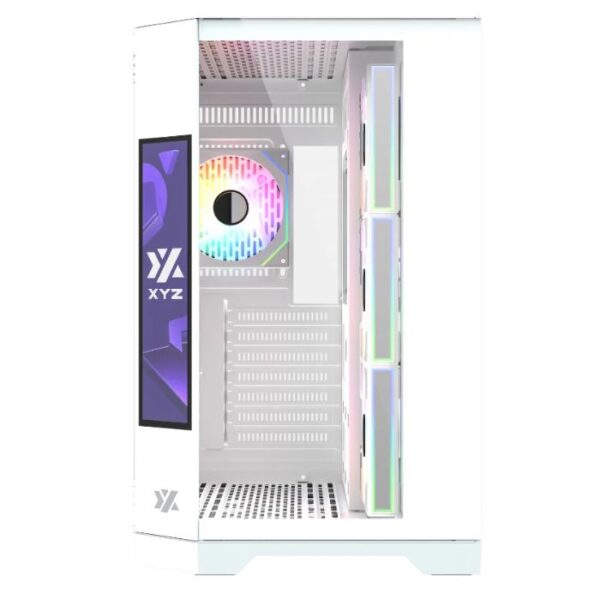 XYZ Neutron White Dual Chamber Case — Caja ATX, 4 Fans 120mm RGB, pantalla LCD 8.8", blanco - Imagen 4