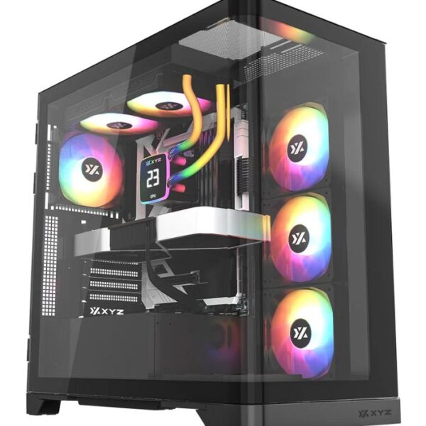 XYZ Aquapulse Fusion 240 — Enfriador Líquido AiO 240mm, pantalla de temperatura digital, tubos ARGB, AM4, AM5, LGA 1700, LGA 1851, Negro - Imagen 5