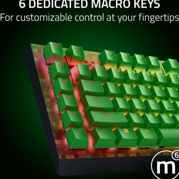 Razer BlackWidow V4 X Minecraft Edition — Teclado mecánico, 6 Macro Keys, cableado, green switch - Imagen 4