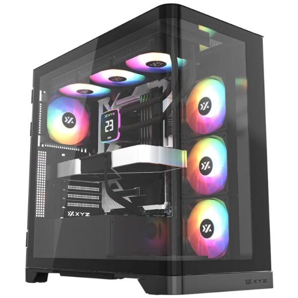 XYZ Aquapulse 360 Black — Enfriador líquido AiO, pantalla de temperatura digital, compatible con LGA 115x, 1700, 1200 / AM5, AM4 - Imagen 5