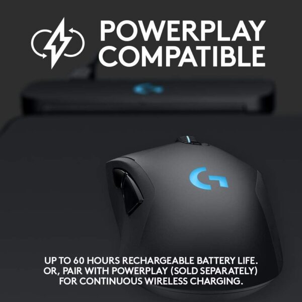 Logitech G703 LIGHTSPEED — Mouse Inalámbrico, 25K Sensor, PowerPlay Compatible - Imagen 4