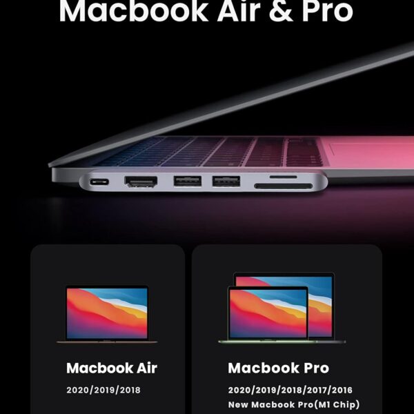 UGREEN CM380 — Hub Multifuncional USB-C, 2 puertos USB 3.0, 1 puerto HDMI RTO para tarjetas SD/TF, para MacBook Pro y MacBook Air, plateado | 80856 - Imagen 2