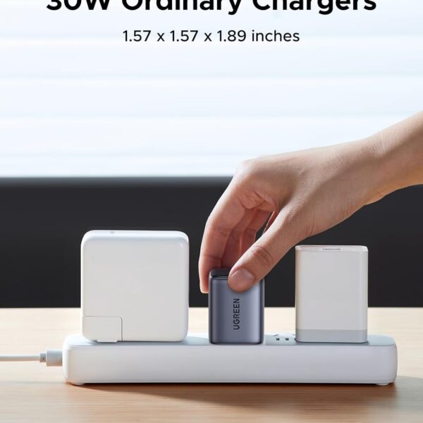 UGREEN Nexode S 35W X507 —  Cargador de pared, 1 puerto USB-A, 1 puerto USB-C, carga rápida, gris | 45222 - Imagen 7