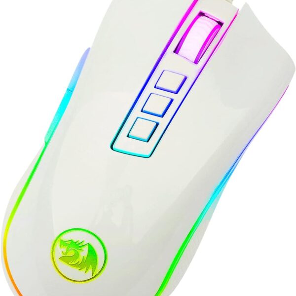 Redragon Cobra White — Mouse con cable, RGB, diestro, color blanco - Imagen 3