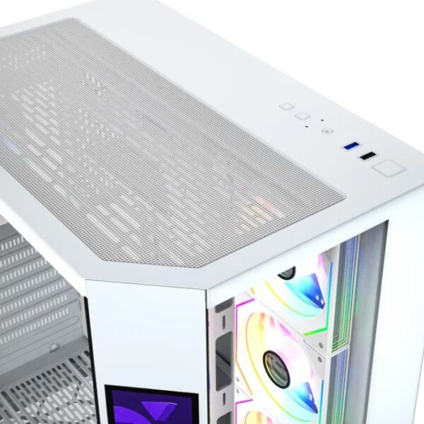 XYZ Neutron White Dual Chamber Case — Caja ATX, 4 Fans 120mm RGB, pantalla LCD 8.8", blanco - Imagen 6