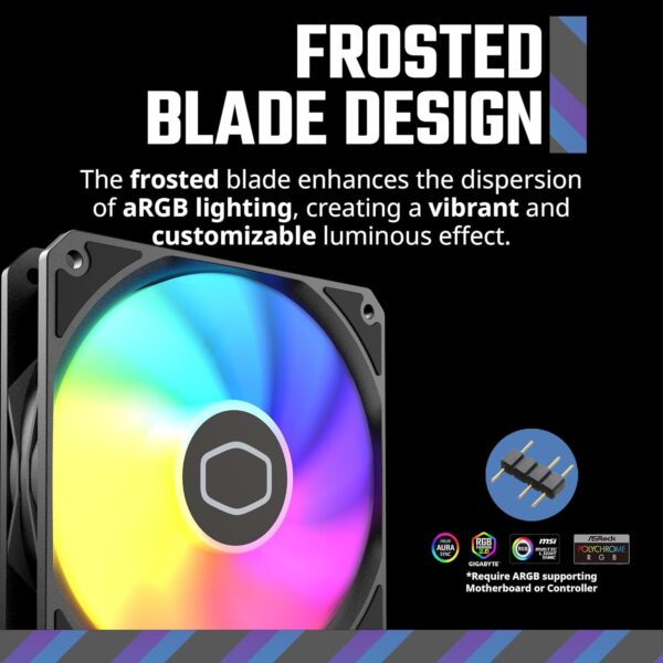 Cooler Master MasterFan MF120 Lite — Fan 120mm, aRGB, PWM 1750 RPM - Imagen 7