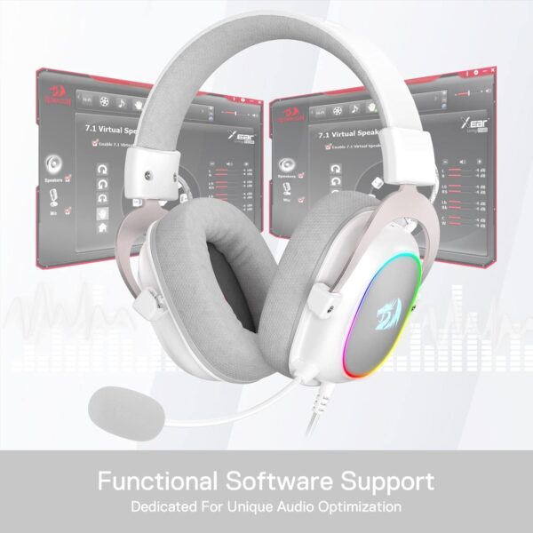 Redragon Zeus-X RGB White — Audífono con cable, 7.1 virtual, color blanco - Imagen 5