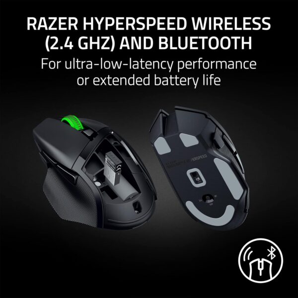 Razer Basilisk V3 X HyperSpeed — Mouse inalámbrico, dual, Bluetooth, multidispositivo, 18K DPI, negro - Imagen 7