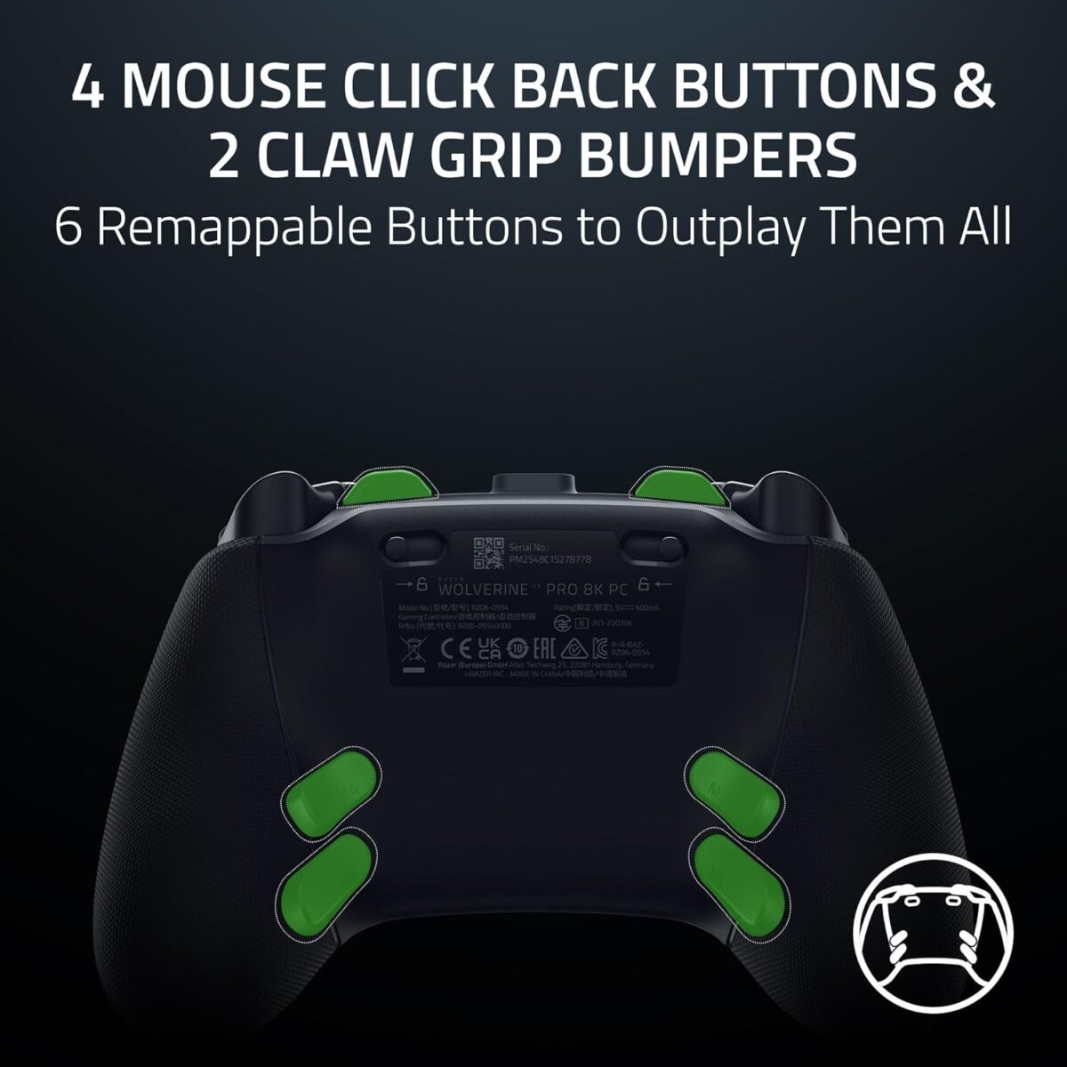 Razer Wolverine V3 Pro 8K PC — Control inalámbrico, 8000 Hz Polling Rate, TMR Thumbsticks w/Swappable Caps - Imagen 7