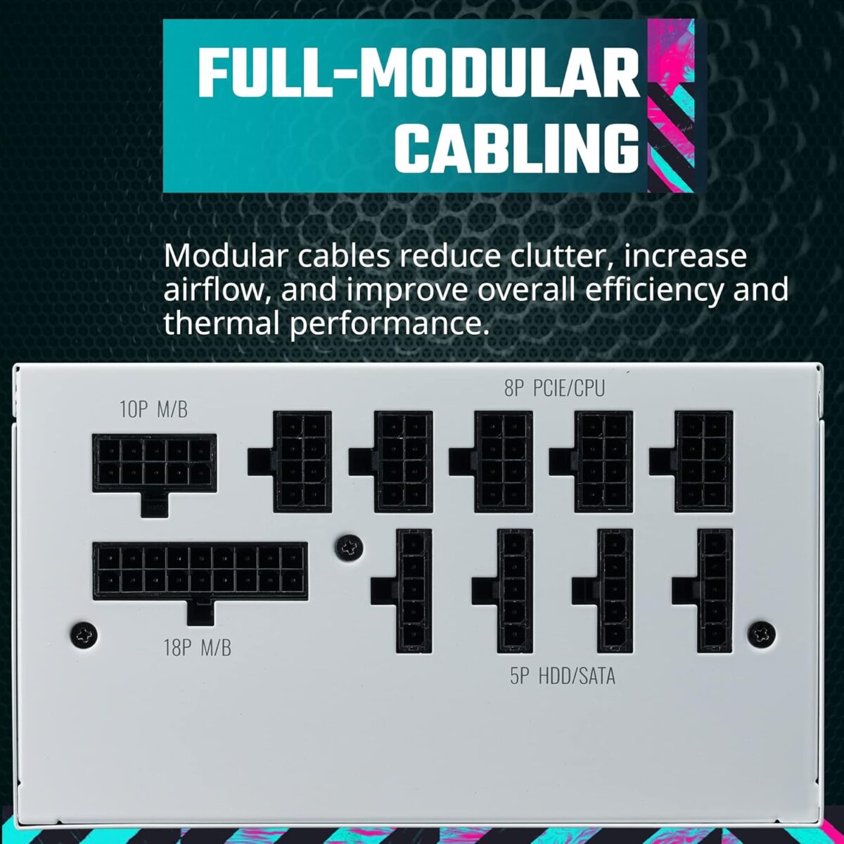 Cooler Master MWE Gold 850 V2 White Edition — Fuente de poder 850W, 80+ Gold, ATX 3.0, 12VHPWR Cable, full modular - Imagen 4