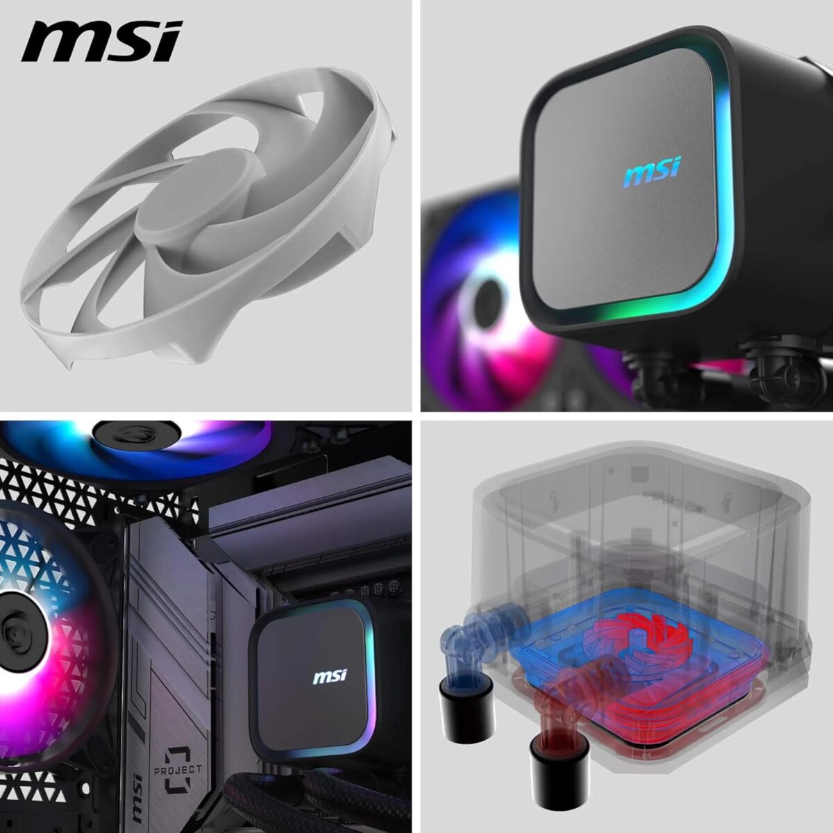 MSI MAG Coreliquid A13 240 — Enfriador líquido AiO 240mm, socket AM4, AM5, LGA 1700, LGA 1851, Negro | 306-7ZWCA11-L80 - Imagen 4