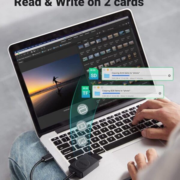 UGREEN CR127 — Lector de tarjetas, USB 3.0 SD/TF simultáneamente, negro | 20250 - Imagen 6