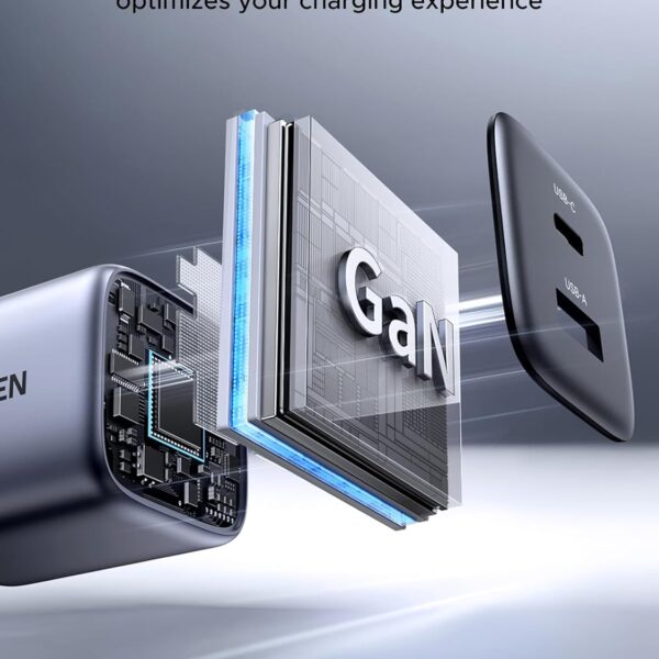 UGREEN Nexode S 35W X507 —  Cargador de pared, 1 puerto USB-A, 1 puerto USB-C, carga rápida, gris | 45222 - Imagen 5