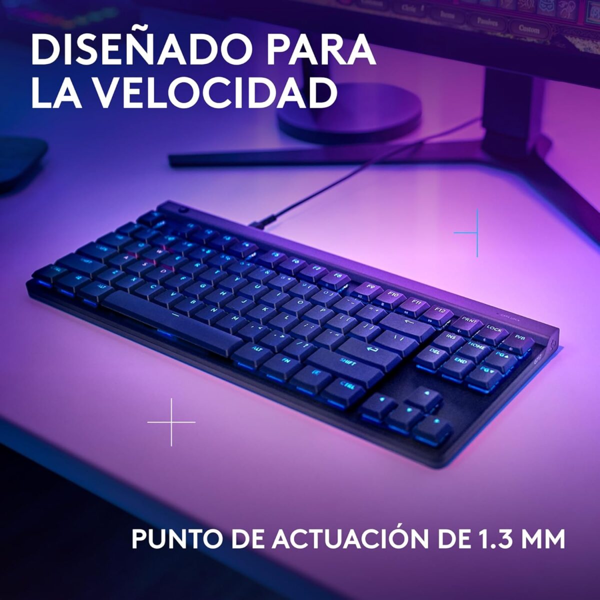 Logitech G515 TKL — Teclado mecánico, alámbrico, RGB, switch táctil, inglés - Imagen 2