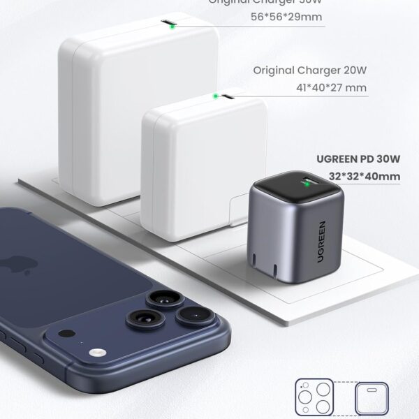 UGREEN Nexode 30W CD319 —  Cargador de pared, carga rápida, gris | 90901 - Imagen 5