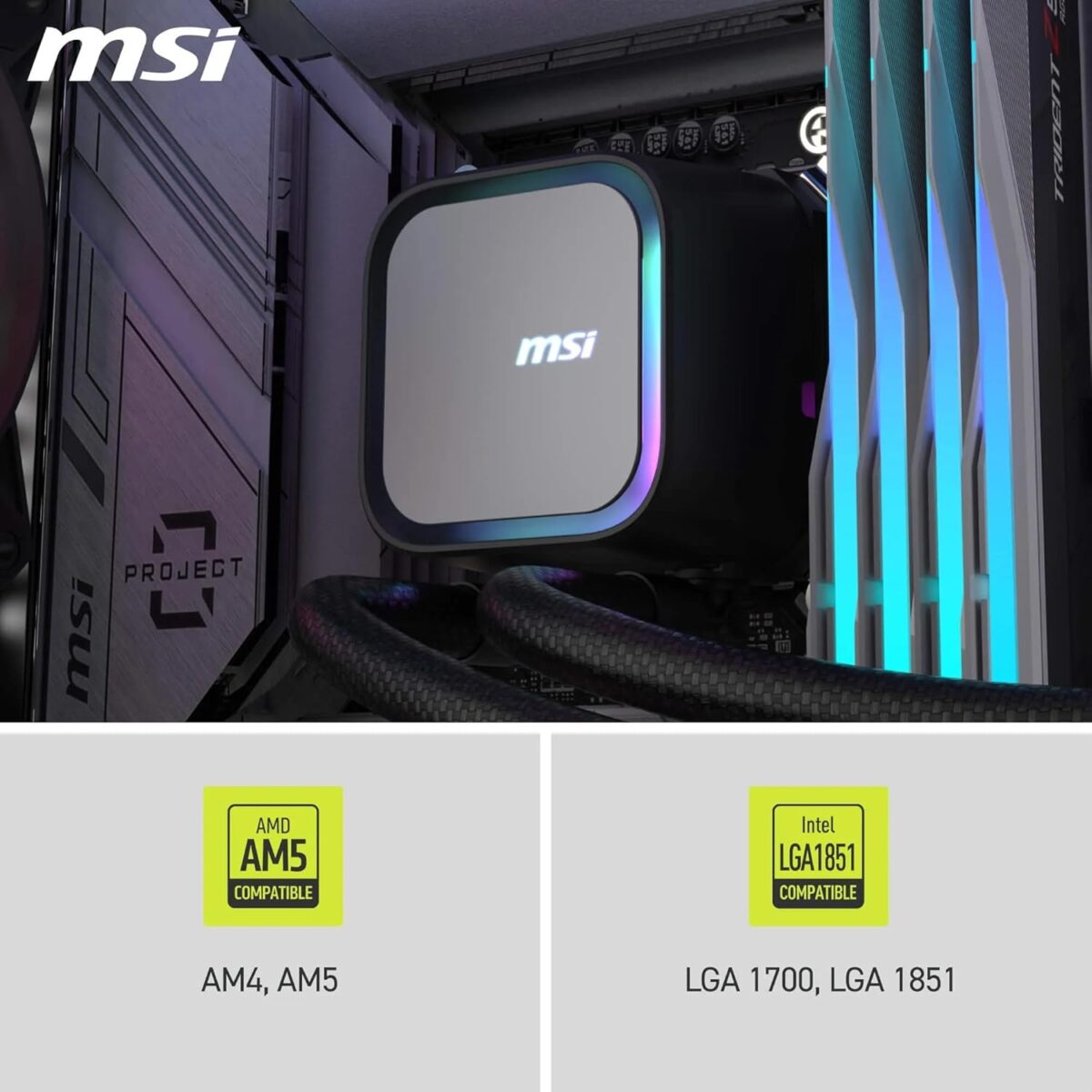 71cOCqCTkvL._AC_SL1500_ MSI MAG Coreliquid A13 360 Black — Enfriador líquido AiO, compatible con LGA 1851, 1700 / AM5, AM4, negro - Imagen 3