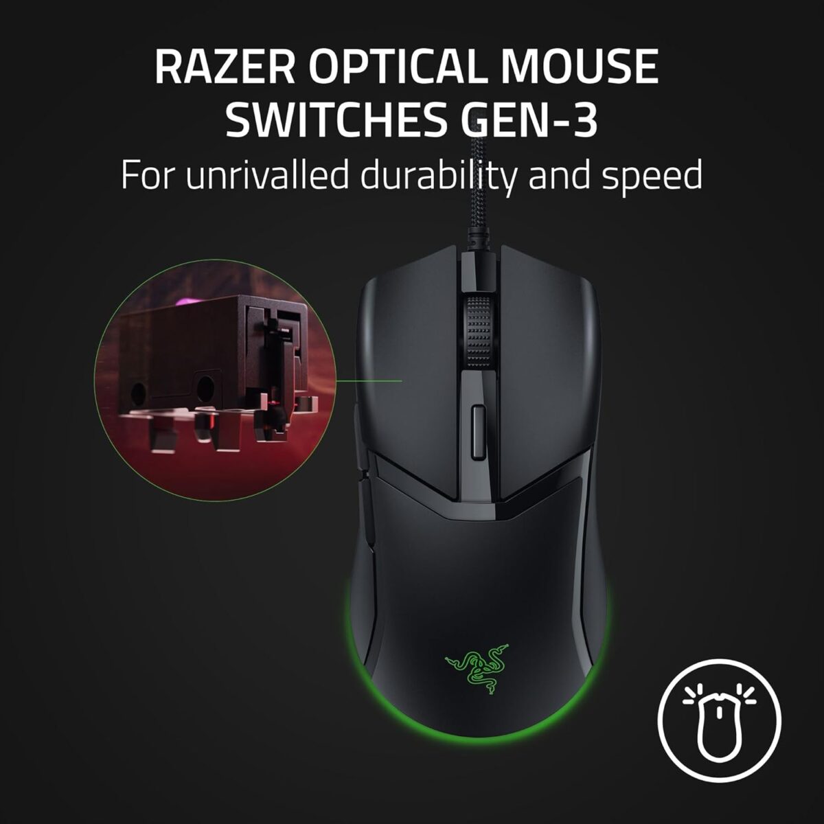 Razer Cobra — Mouse alámbrico, 8K DPI, Chroma RGB - Imagen 3