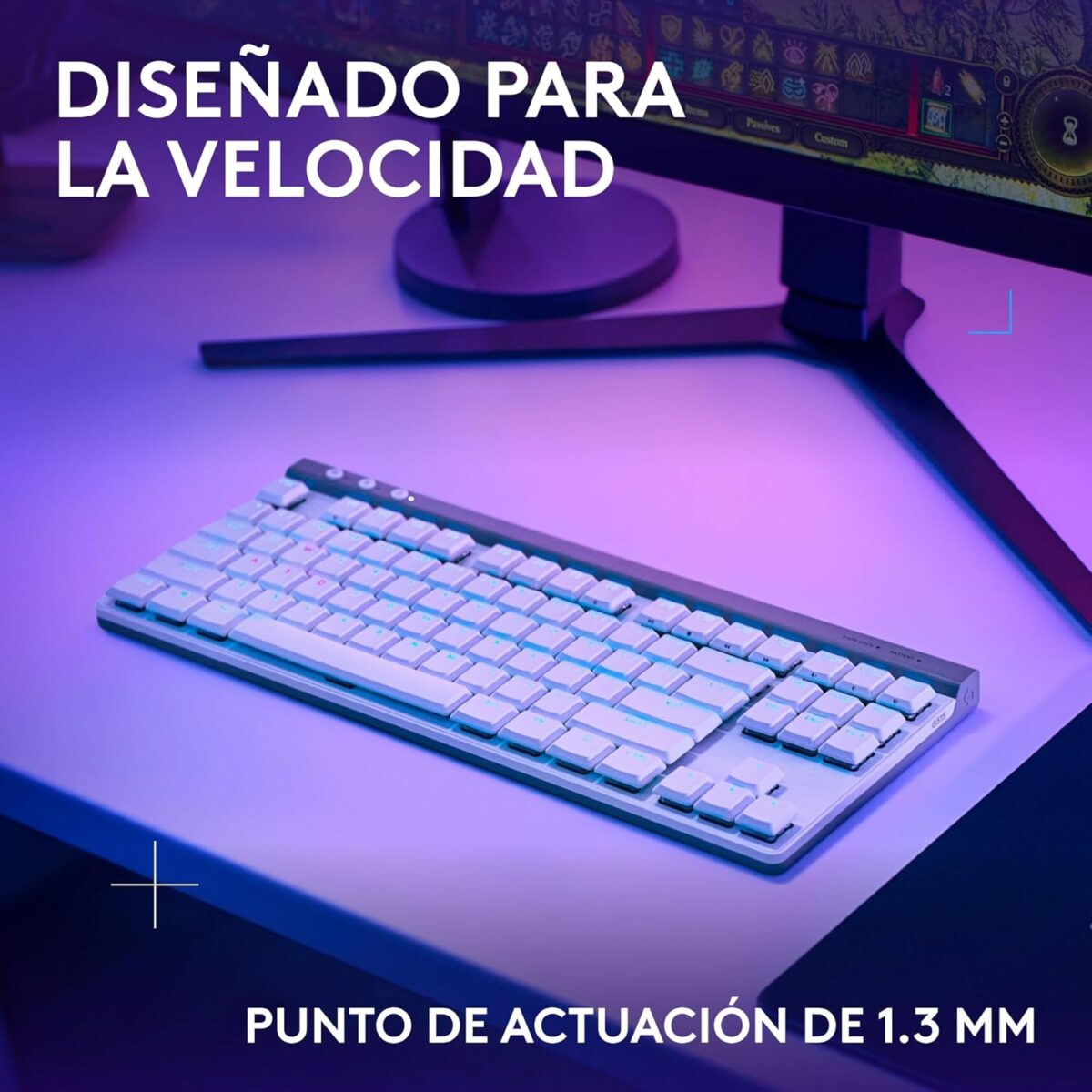 Logitech G515 LIGHTSPEED TKL — Teclado mecánico, inalámbrico, táctil, inglés - Imagen 2