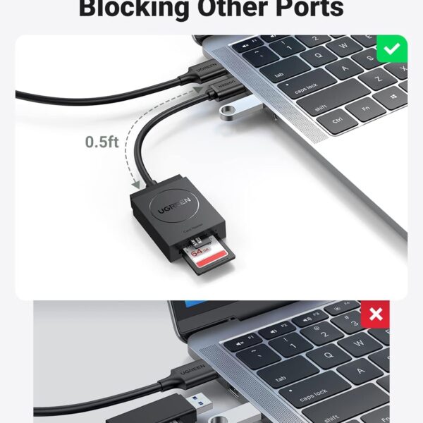 UGREEN CR127 — Lector de tarjetas, USB 3.0 SD/TF simultáneamente, negro | 20250 - Imagen 5