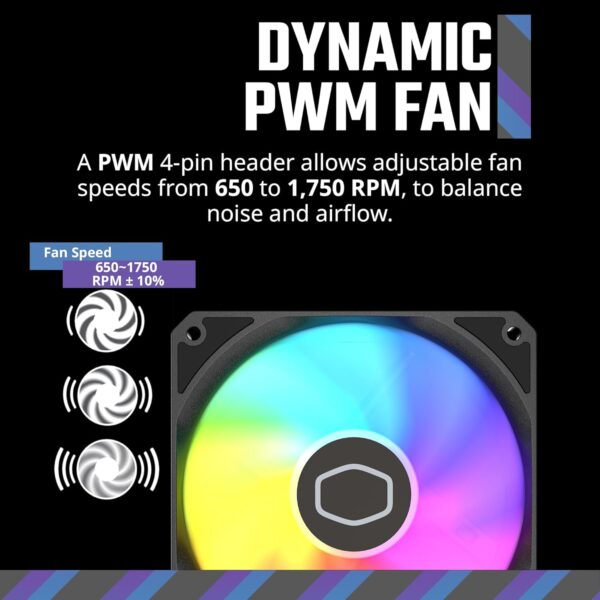 Cooler Master MasterFan MF120 Lite — Fan 120mm, aRGB, PWM 1750 RPM - Imagen 8