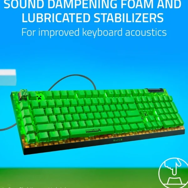 Razer BlackWidow V4 X Minecraft Edition — Teclado mecánico, 6 Macro Keys, cableado, green switch - Imagen 8