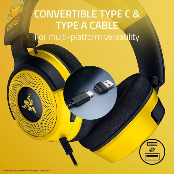Razer Kraken V4 X Pokemon Edition — Auricular alámbrico, multiplataforma - Imagen 4