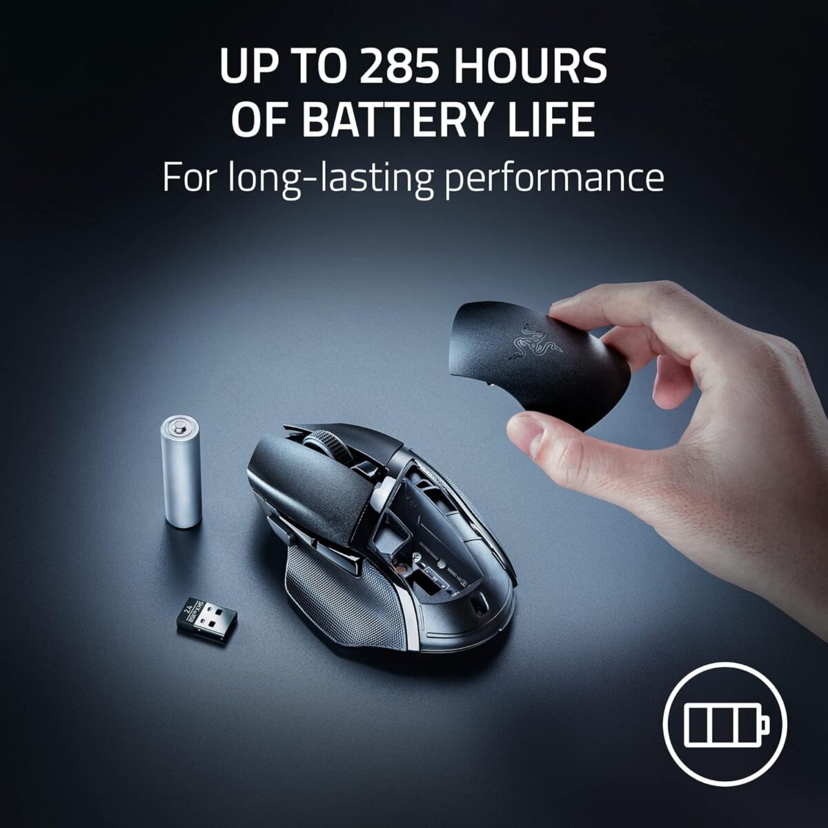 Razer Basilisk V3 X HyperSpeed — Mouse inalámbrico, dual, Bluetooth, multidispositivo, 18K DPI, negro - Imagen 6