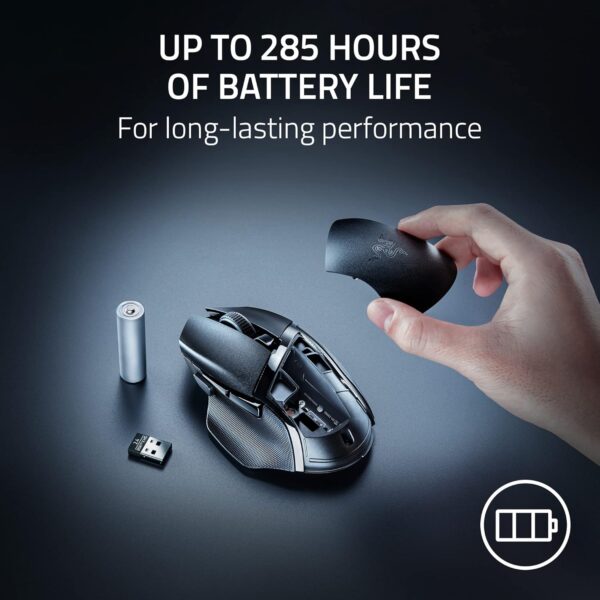 Razer Basilisk V3 X HyperSpeed — Mouse inalámbrico, dual, Bluetooth, multidispositivo, 18K DPI, negro - Imagen 6