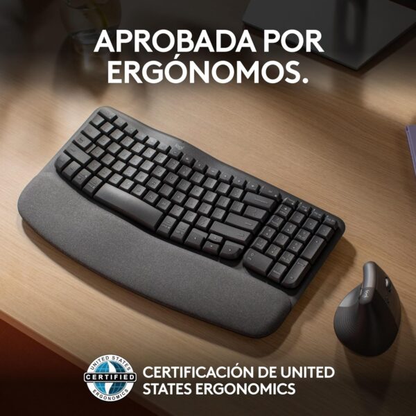 Logitech Wave Keys — Teclado inalámbrico, Bluetooth, español, multidispositivo - Imagen 2