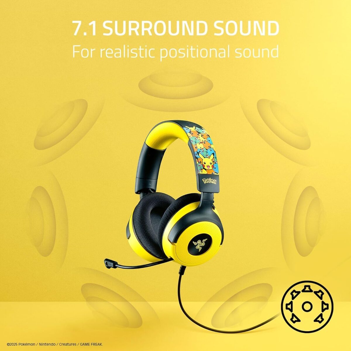 Razer Kraken V4 X Pokemon Edition — Auricular alámbrico, multiplataforma - Imagen 6