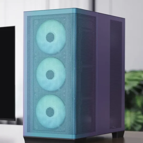 APNX C1 ChromaFlair — Caja ATX, 3 Fans 140mm, 1 Fan 120mm, azul croma | C1-R-CF-V1 - Imagen 2