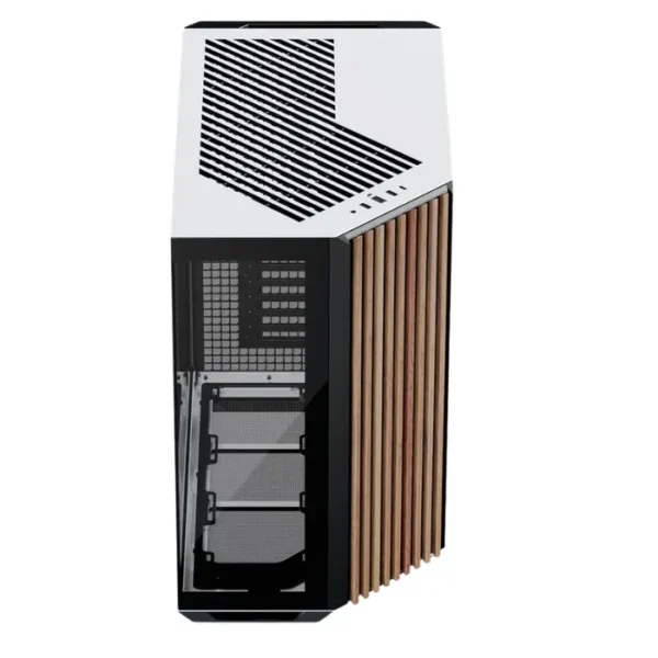 APNX V1 Black White Wood — Caja ATX, sin fans, negro/blanco/madera | V1-W-BW-V1 - Imagen 4