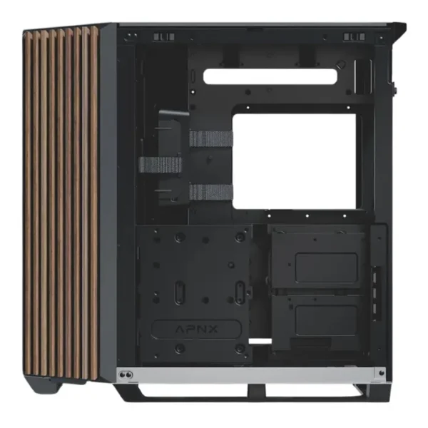 APNX V1 Black White Wood — Caja ATX, sin fans, negro/blanco/madera | V1-W-BW-V1 - Imagen 5